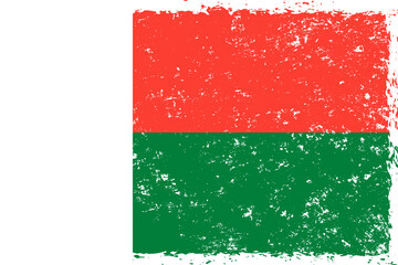 Madagascar flag in grunge distressed style