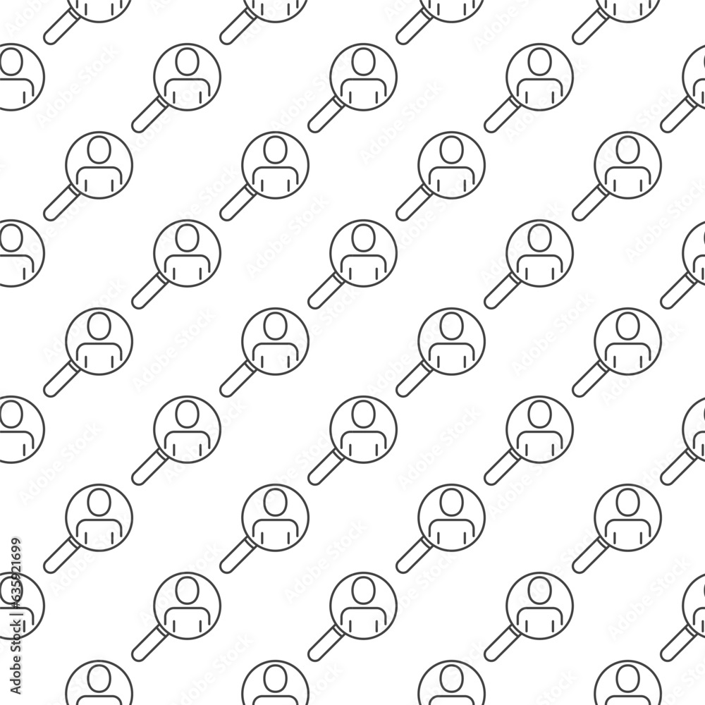Aufkleber magnifier with man vector concept thin line seamless pattern