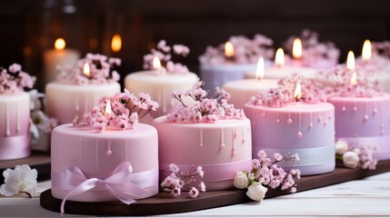 Luxury cakes, soft background, light colors