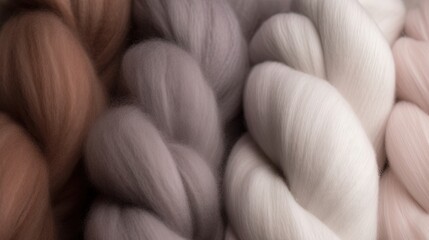 oft close-up, winter cocooning in warm wool, wellness feeling, winter colors, beautiful yarns. Cashmere, luxury, wool yarns, cocooning, felting wool, knitting wool, felt, fiber. Knitting, crochet.