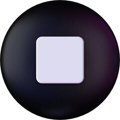 Stop Button 3D Icon