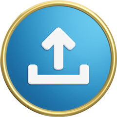 Upload Button 3D Icon