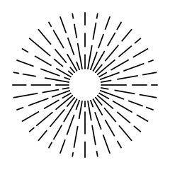 Fototapeta premium Sunburst shapes. abstract sunshine line.