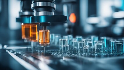 High-Tech laboratory of the future in which biological experiments and analyses are carried out