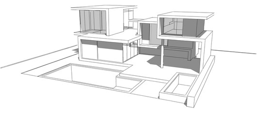  architectural drawing 3d illustration