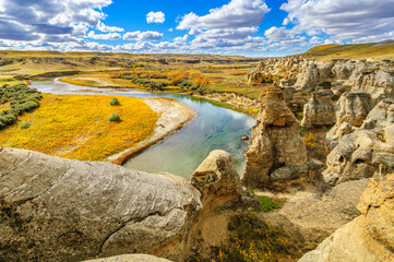 Milk River and Hoodoos, Writing-On-Stone Provincial Park