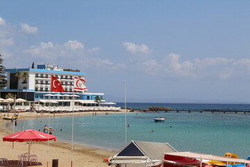 Fototapeta na wymiar Varosha beach in Famagusta North Cyprus sunny day