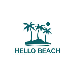 Obraz premium Hello Beach Recreation Logo