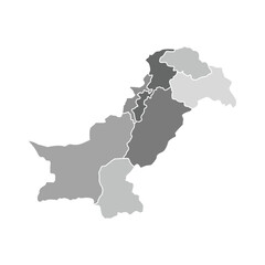 Detailed Map of Pakistan Illustration Vector Icon