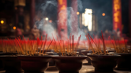 bowls with incense sticks aroma - obrazy, fototapety, plakaty
