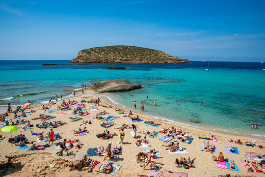 Comte beach with its turquoise waters, Ibiza, Balearic Islands, Spain, Mediterranean