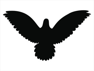 Flying dove silhouette vector art