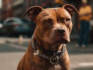 American Pit Bull Terrier dog created with Generative AI technology