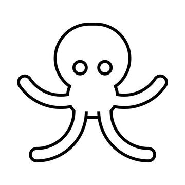 octopus icon, sign, symbol in line style