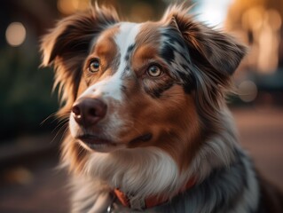 Fototapeta premium Australian Shepherd dog created with Generative AI technology