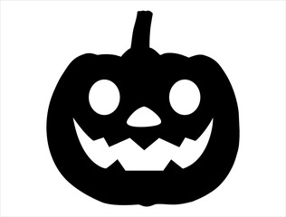 Halloween pumpkin head silhouette vector art