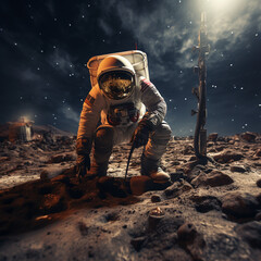 astronaut on the earth