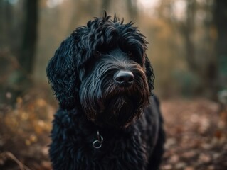 Black Russian Terrier dog created with Generative AI technology