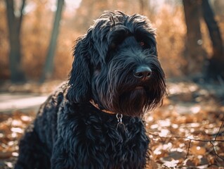 Black Russian Terrier dog created with Generative AI technology