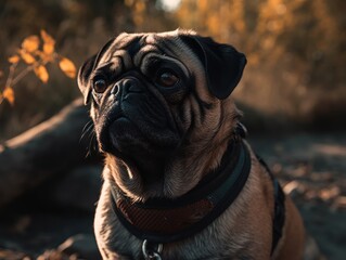 Pug dog created with Generative AI technology