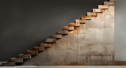 unusual wooden steps with blocks