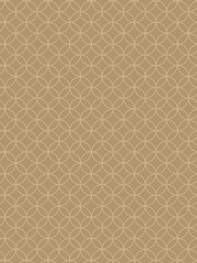 和風背景素材　渋めな金色の七宝模様　縦長