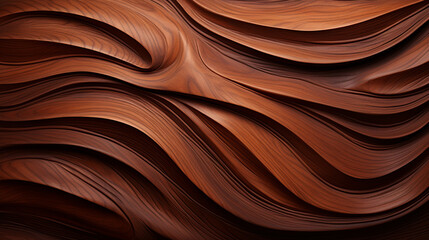 Wood-themed backdrop - A captivating abstract design of organic brown wooden waves, creating a swirling and textured wall pattern, ideal for banners and displays. 