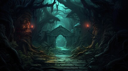 Futuristic wilderness at night, where bioluminescent plants and neon creatures thrive in an electrifying ecosystem