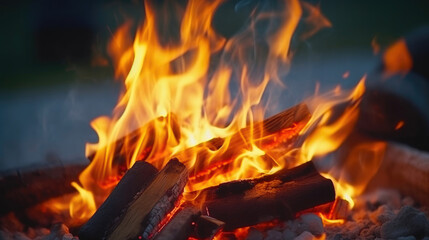 Dancing Flames: Up-Close Campfire Beauty