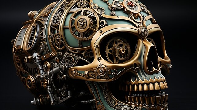 Iron skull with an engine.