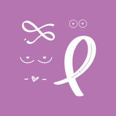 Obraz premium hand drawn vector collection october pink