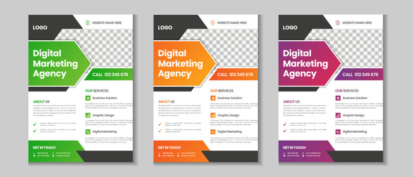 Business flyer, annual report design a4 template