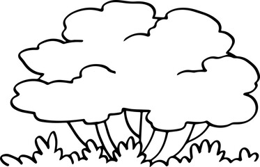 hand drawn bush illustration.