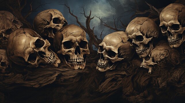 seamless backdrop of a skull wallpaper.