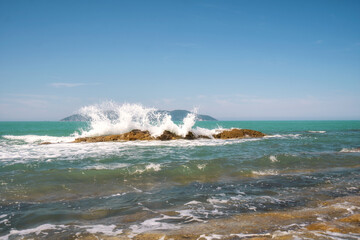Stunning view of Porto Novo Beach in Zvernec, Vlore, Albania.