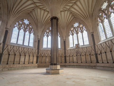 Octagonal Chapter House, Wells Cathedral, Wells, Somerset, England, United Kingdom