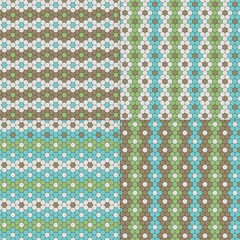 seamless hexagon tile patterns blue tan green