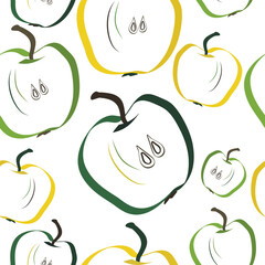 Seamless pattern with apples for design.