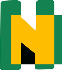 Alphabet in paper style ransom png letter. Flat colorful Anonymous Note Font. Latin Letter funny symbol. Childish hand drawn letter. Cut out.