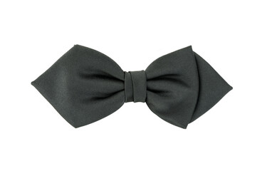 Elegant black bow tie isolated on white background.