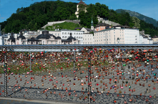 Padlocks on the bridge, Salzburg, Austria