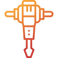 road drill gradient line icon