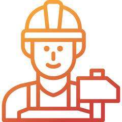 worker gradient line icon
