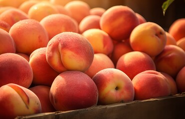 Ripe and tasty and juicy peaches