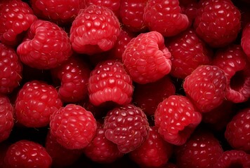 Fresh red raspberry fruit background