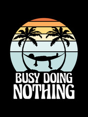 Busy Doing Nothing Hammock Sleeping Relaxed Happy Vacation