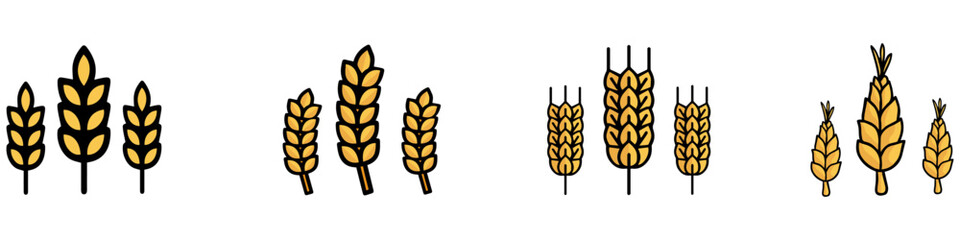 Outline wheat icon or wheat symbol. Barley spike or corn ear. Bakery, bread or agriculture logo concept. Line grain sign. Vector illustration. Vector Graphic. EPS 10