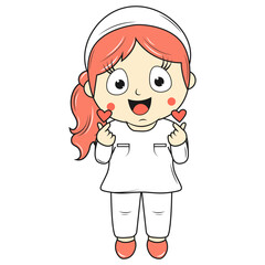 cute little girl cartoon illustration