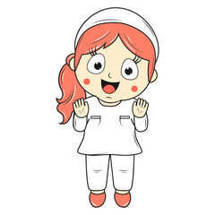 cute little girl cartoon illustration