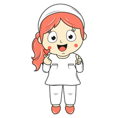 cute little girl cartoon illustration